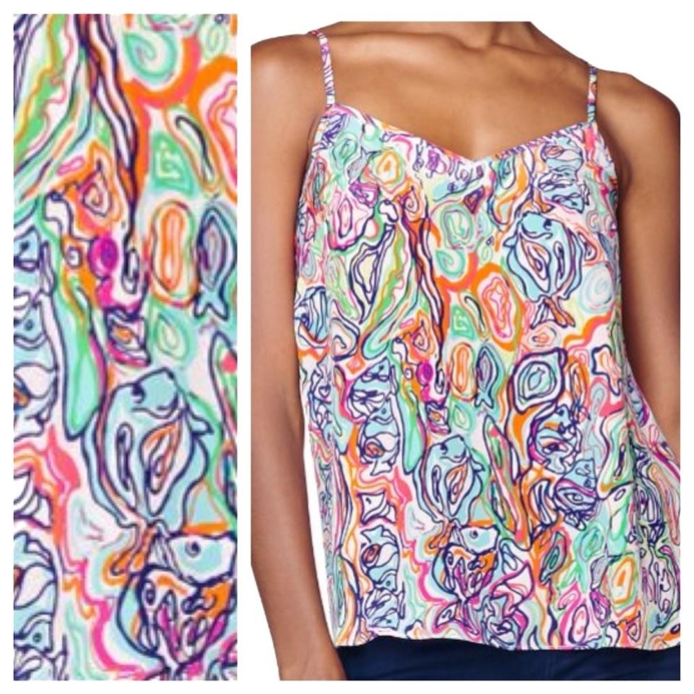 Lilly Pulitzer Dusk Tank What A Catch XS